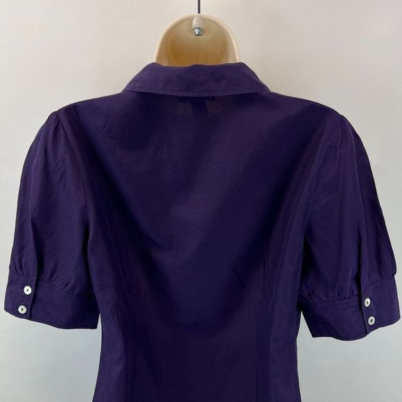 Lucky Brand Womens Sz S Purple Silk Ruched Blouse - Picture 4 of 5